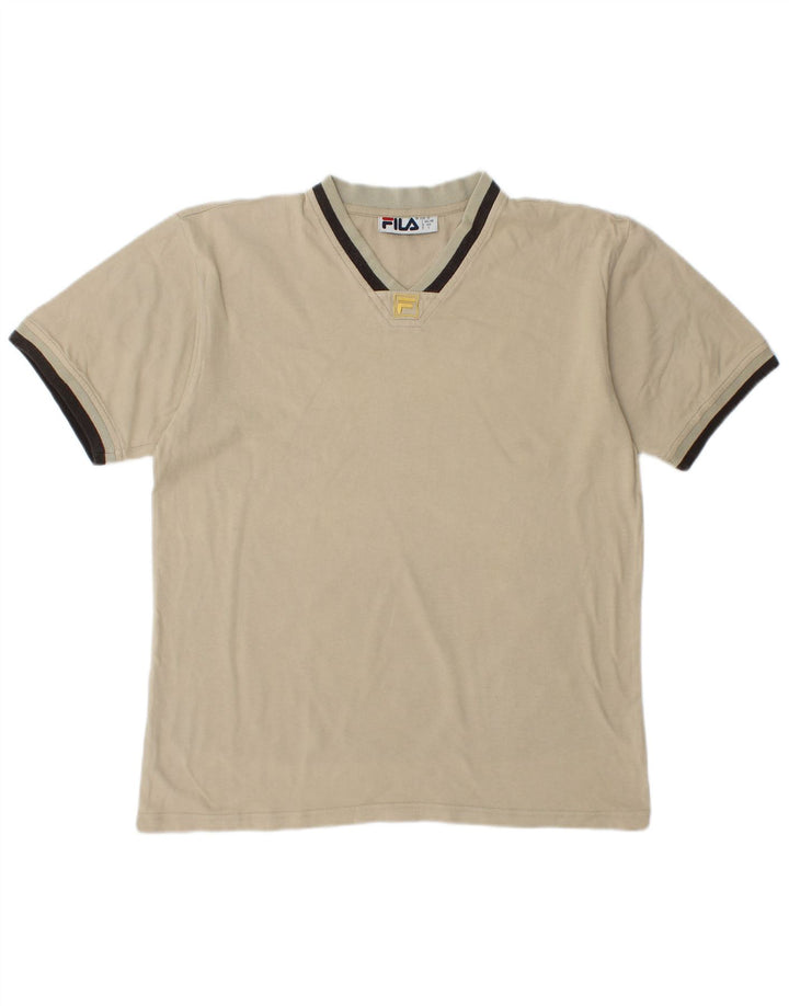 FILA Herren T-Shirt Top Small Beige Baumwolle