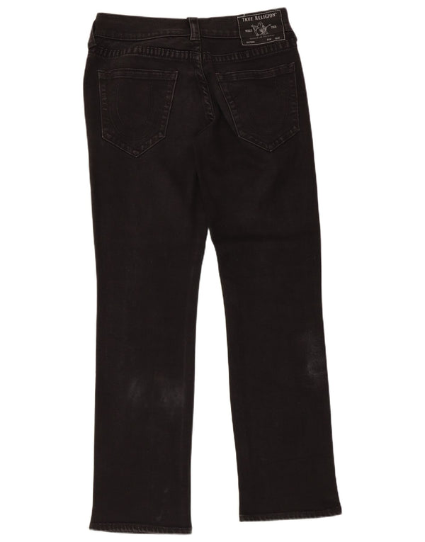 TRUE RELIGION Herren Ricky Relaxed Fit Straight Jeans W29 L30 Schwarze Baumwolle