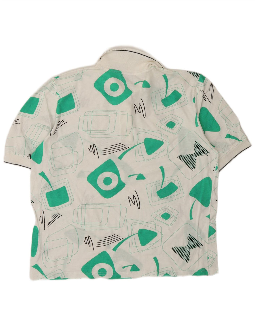 Cagi Damen-Poloshirt in Übergröße, US 4, klein, weiß, geometrisch