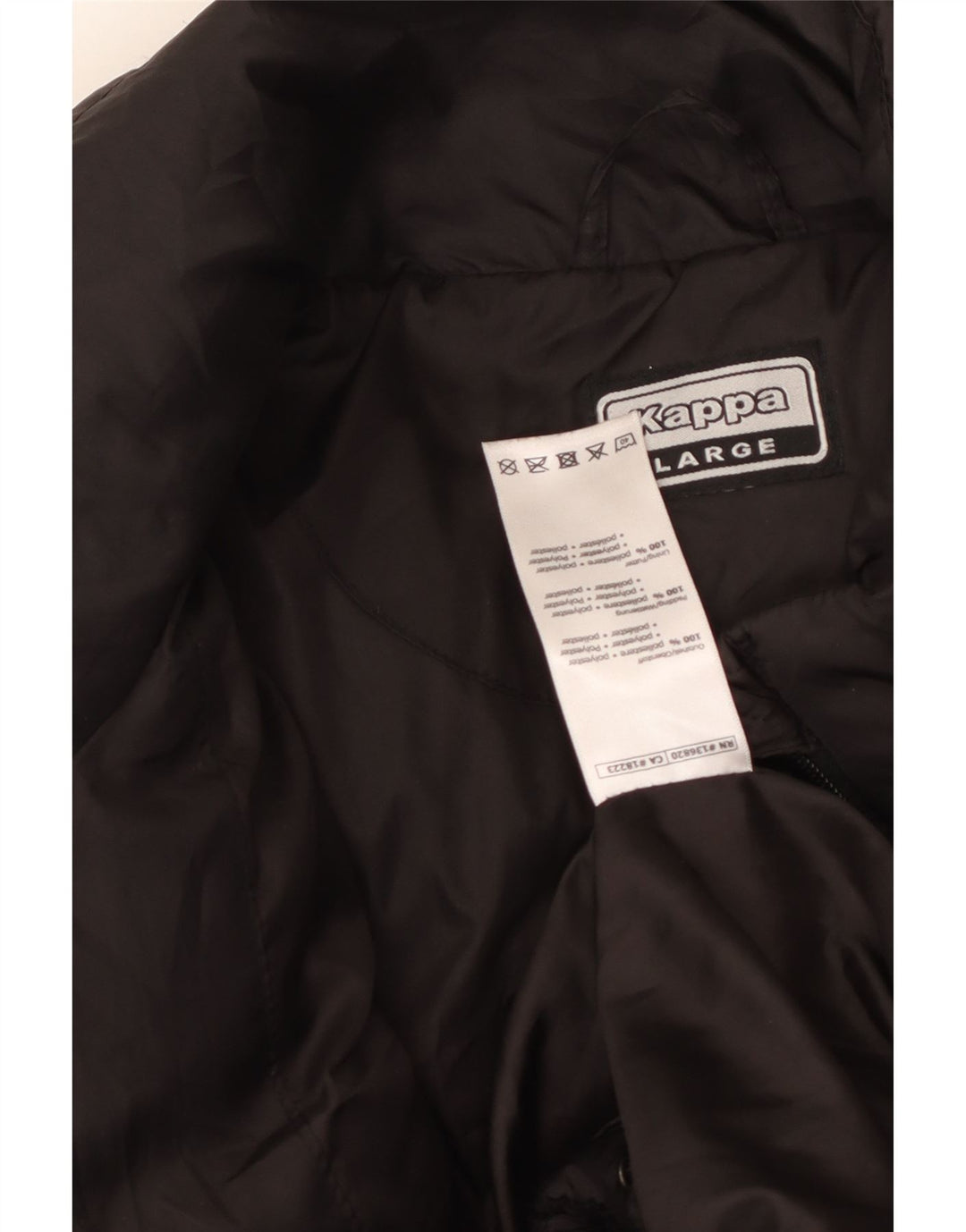 KAPPA Herren Wattierte Jacke UK 40 Large Schwarz Polyester