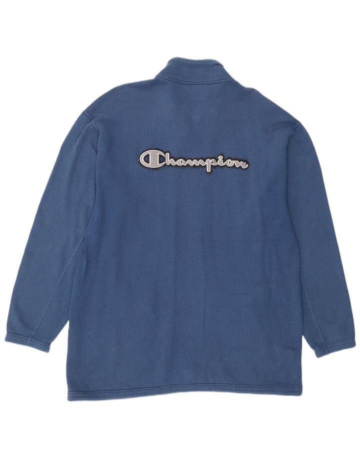 Champion Herren-Trainingsanzugoberteil mit Grafik, Größe L, aus blauer Baumwolle