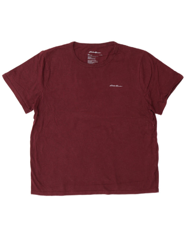 Eddie Bauer Herren T-Shirt Top XL Burgund Baumwolle