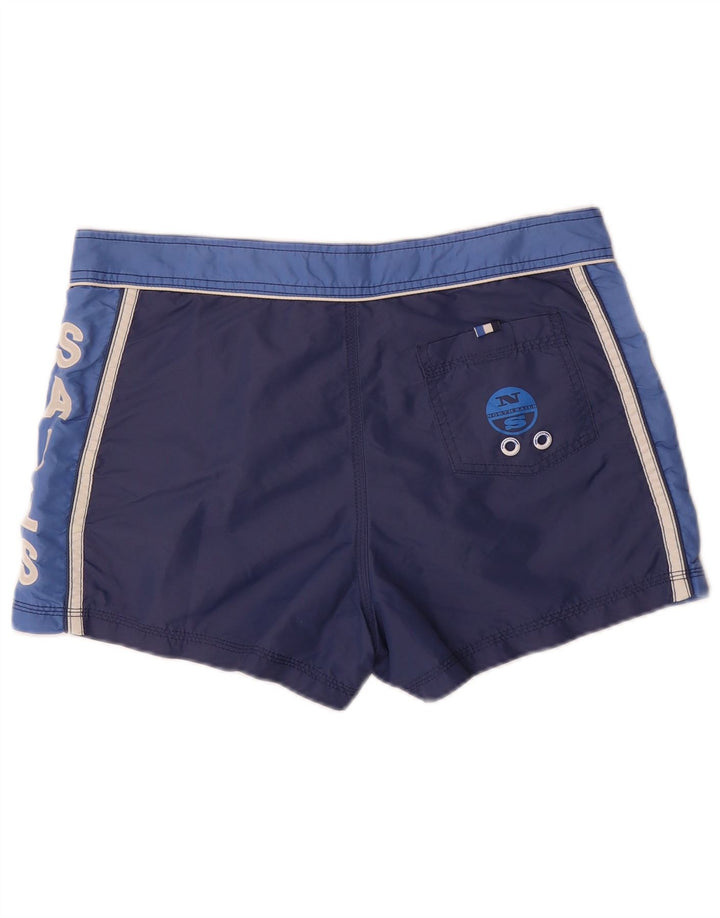 North Sails Herren-Badeshorts mit Grafik, mittelgroß, Marineblau, Colourblock-Nylon