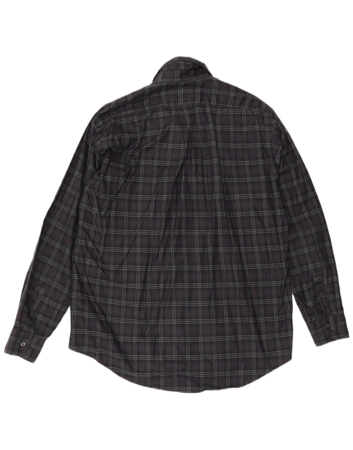 Trussardi Herrenhemd 2XL grau kariert Baumwolle