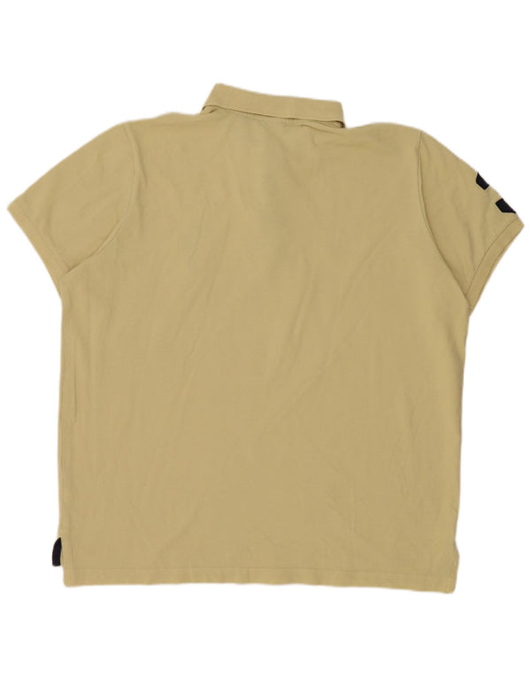 US Polo Assn Mens Graphic Polo Shirt XL Yellow Cotton