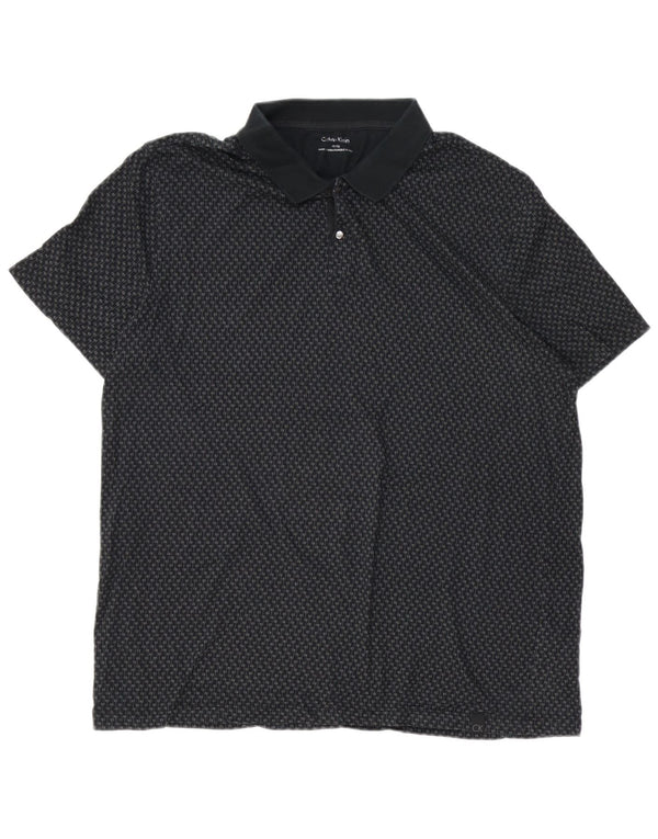 CALVIN KLEIN Herren-Poloshirt mit Grafik XL, schwarze Baumwolle