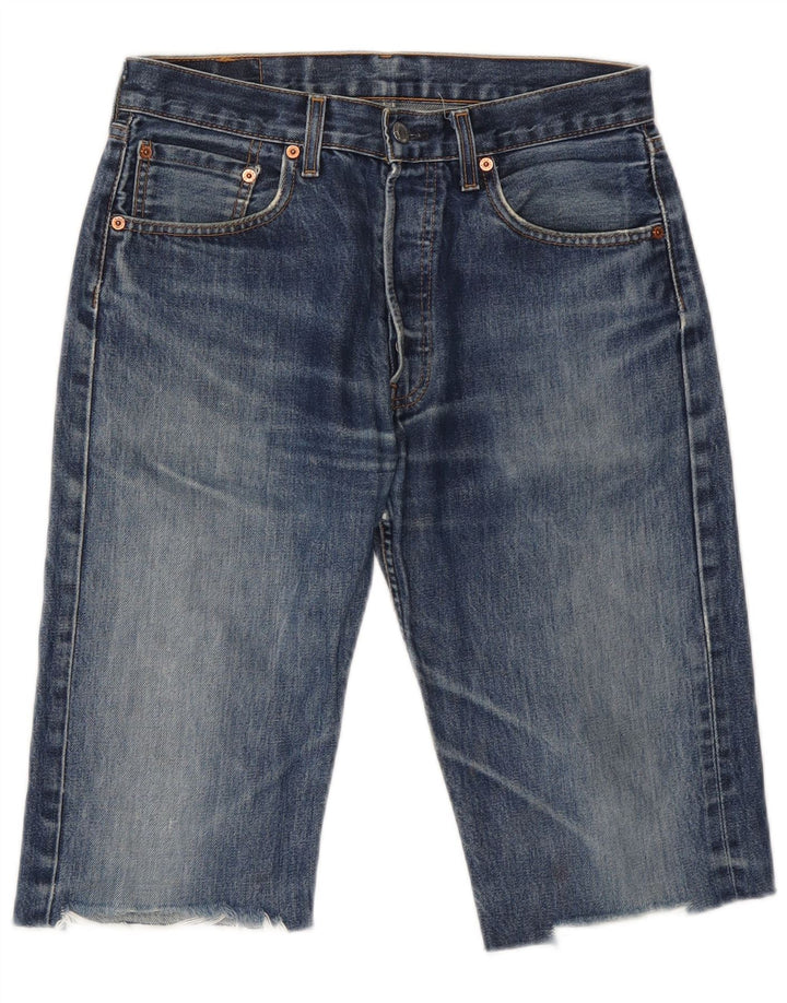 LEVI'S Herren 501 Denim Bermuda Shorts W32 Mittelblaue Baumwolle