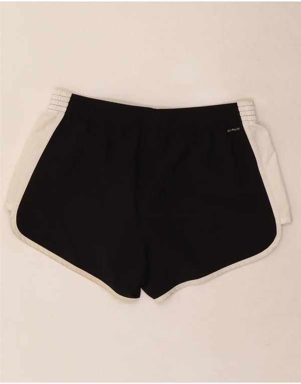 Adidas Damen Climalite Sport Shorts UK 12/14 Medium Schwarz Colourblock