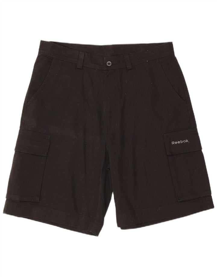 Reebok Herren Cargo Shorts Large W34 Schwarz Baumwolle
