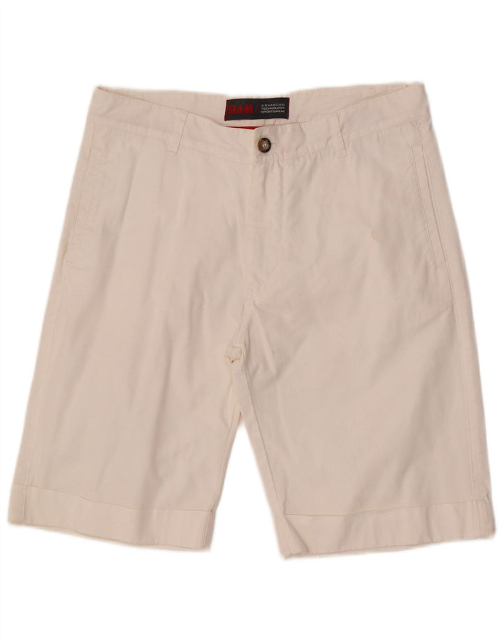 Slam Herren-Chinoshorts mit individueller Passform, Größe 48, Größe M, W32, weiße Baumwolle