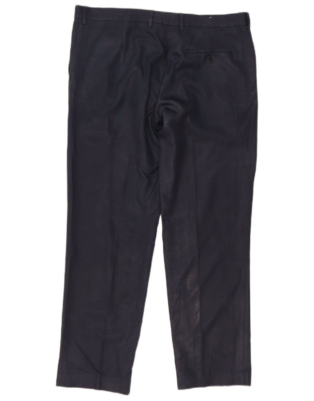 Gerade Herren-Anzughose von Marks & Spencer, W38, L31, marineblaues Polyester