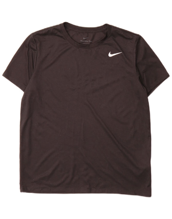 Nike Womens Dri Fit T-Shirt Top Medium Black Polyester Sports