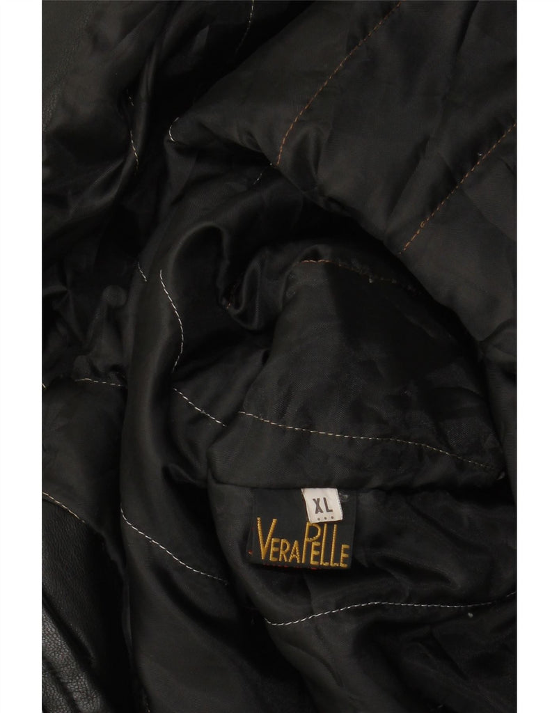 VINTAGE Mens Leather Coat UK 42 XL Black Leather Vintage Vintage and Second-Hand Vintage from Messina Hembry 