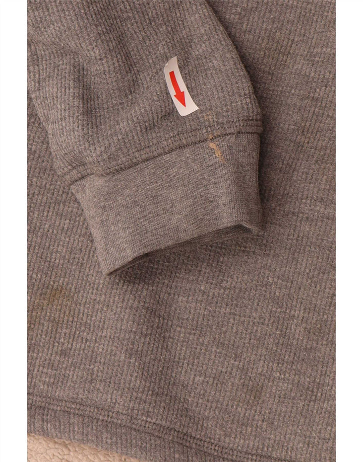 Lee Herren-Sweatshirt mit Knopfkragen, Größe S, Grau, Baumwolle