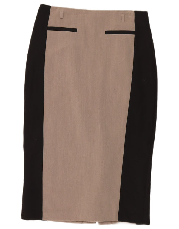 Marks & Spencer Damen Midi-Bleistiftrock UK 12 Medium W30 Beige Farbblock