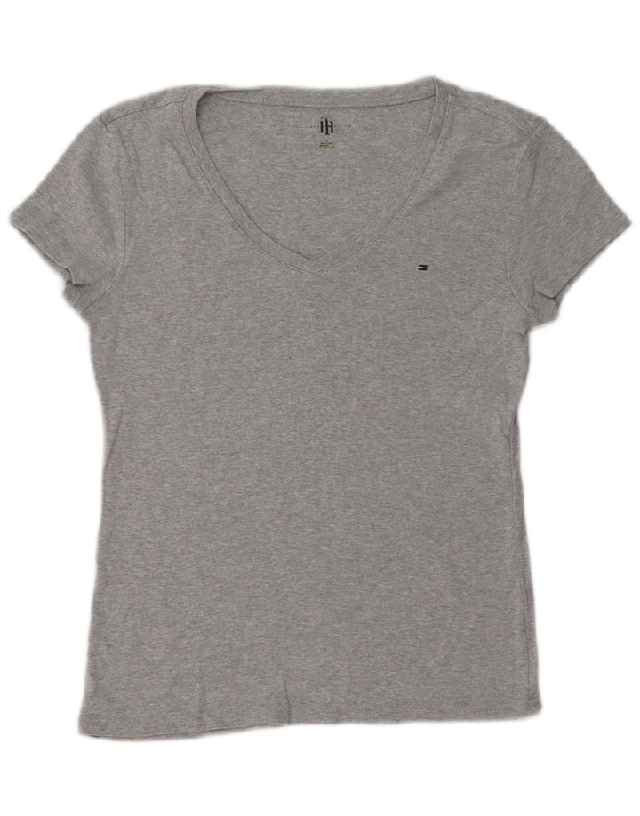 TOMMY HILFIGER Damen T-Shirt Top UK 12 Mittelgrau