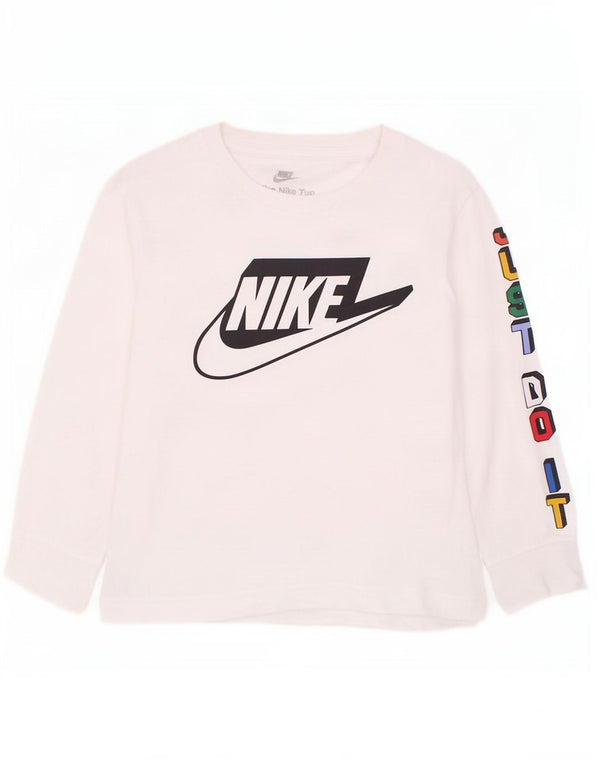 Nike Jungen Graphic Top Langarm 4–5 Jahre Small Weiß