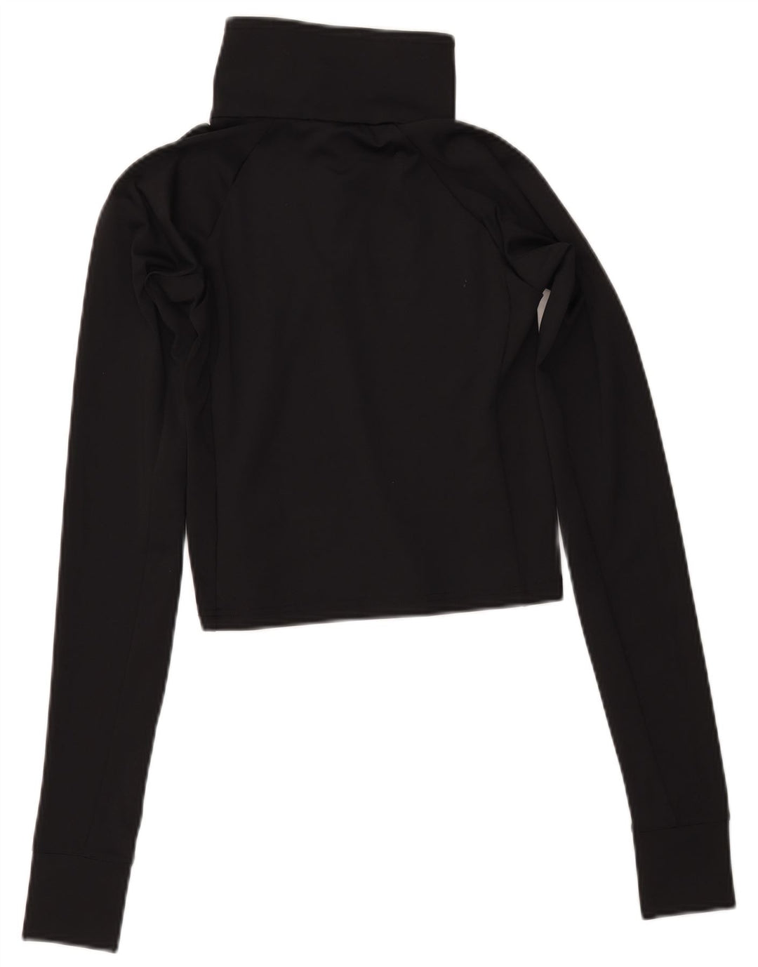 COLUMBIA Damen Crop Button Neck Pullover Trainingsanzug Top UK 12 Medium Schwarz