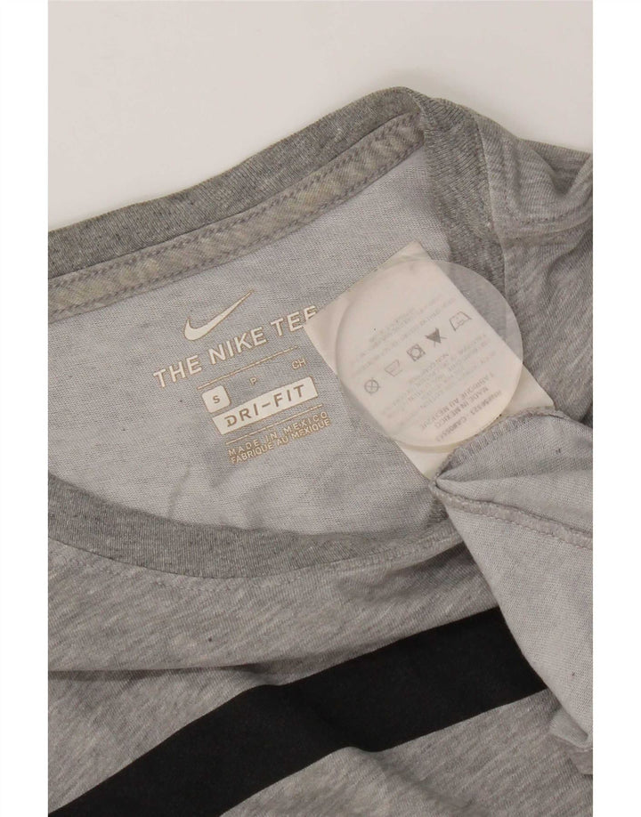 Nike Herren Dri Fit Graphic T-Shirt Top Small Grau Baumwolle