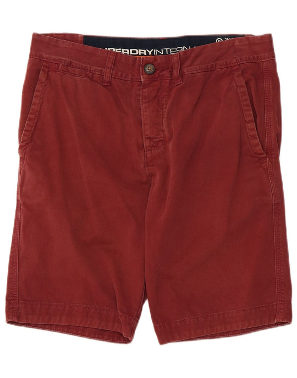 Superdry Mens Chino Shorts Small W32 Maroon Cotton
