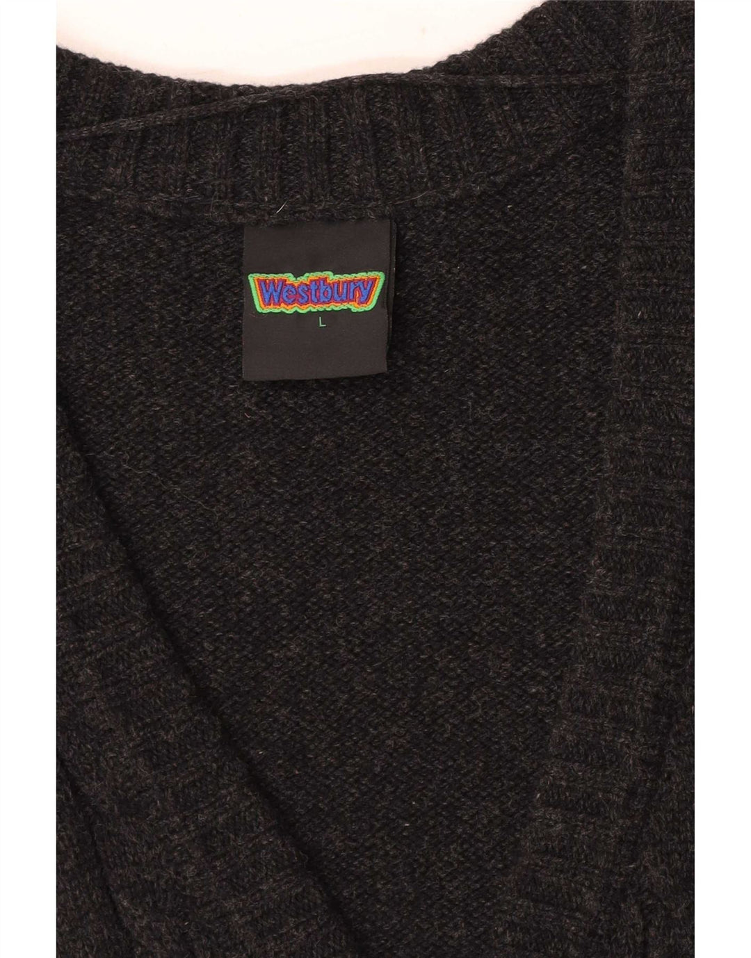 WESTBURY Herren-Strickjacke, ärmellos, groß, schwarze Wolle