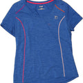 FILA Womens T-Shirt Top UK 14 Large Blue Flecked Polyester Vintage Fila and Second-Hand Fila from Messina Hembry 