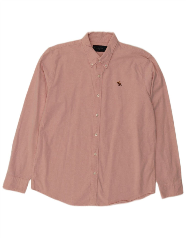 Abercrombie & Fitch Herrenhemd, groß, rosa, Baumwolle
