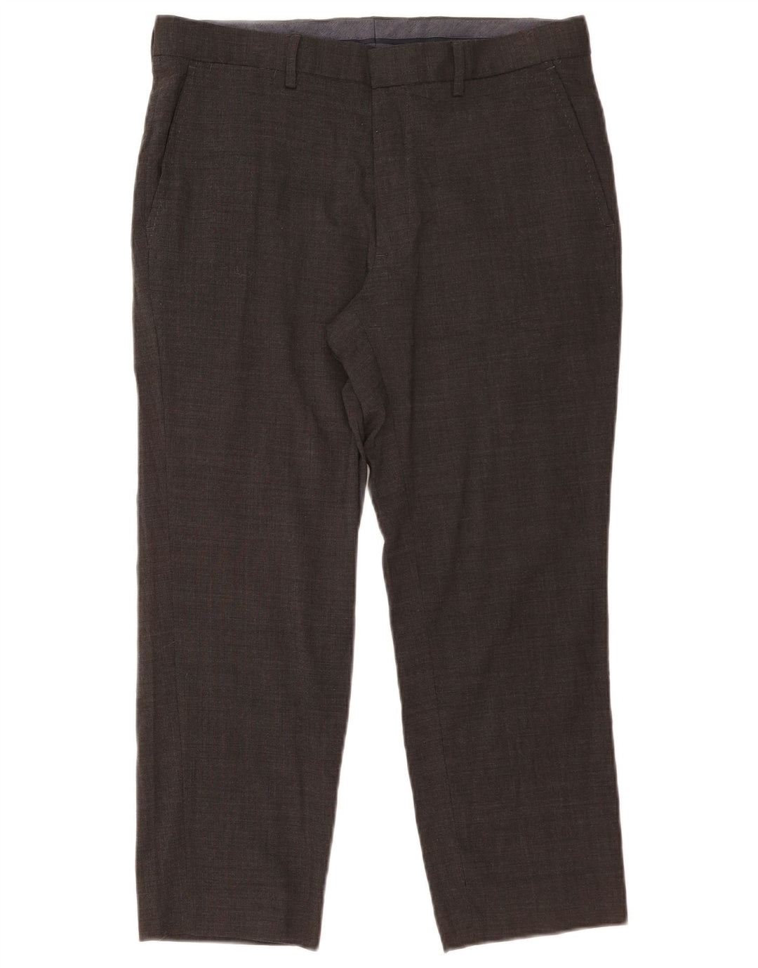 Marks & Spencer Herren-Anzughose, kurz geschnitten, gerade, W34, L25, graue Wolle
