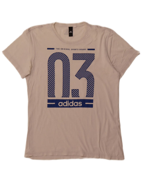 ADIDAS Mens Graphic T-Shirt Top Small White