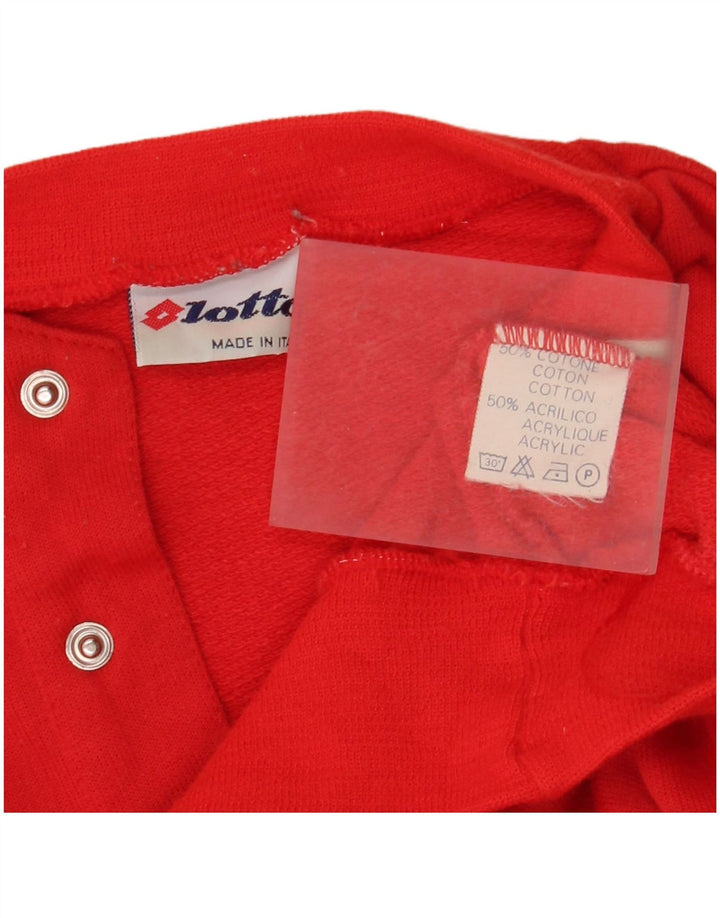 Lotto Herren-Pullover mit Knopfkragen, klein, rot, Colourblock-Baumwolle