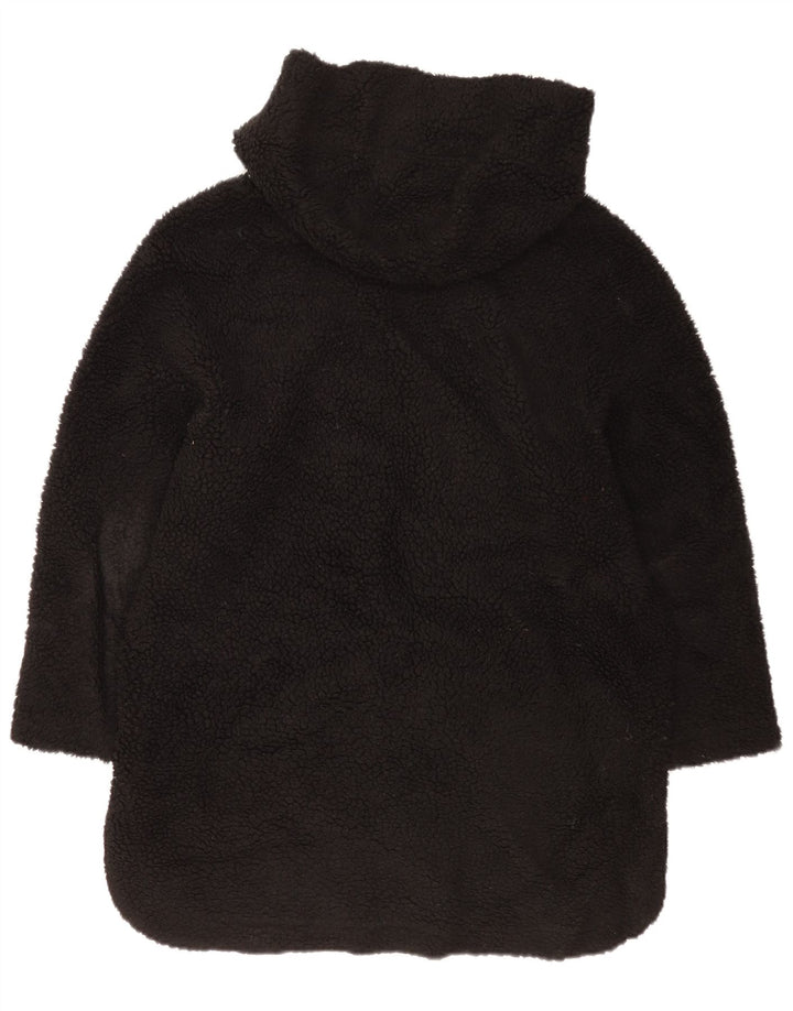 Zara Damen-Fleecejacke mit Kapuze, übergroß, UK 6, XS, Schwarz, Polyester