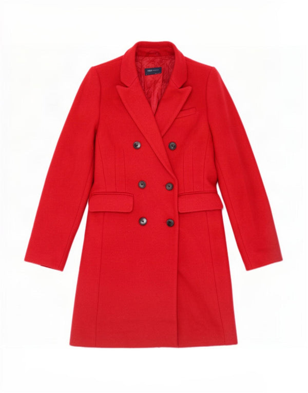 Marks & Spencer Damen Übergroßer Zweireihermantel UK 10 Small Rot