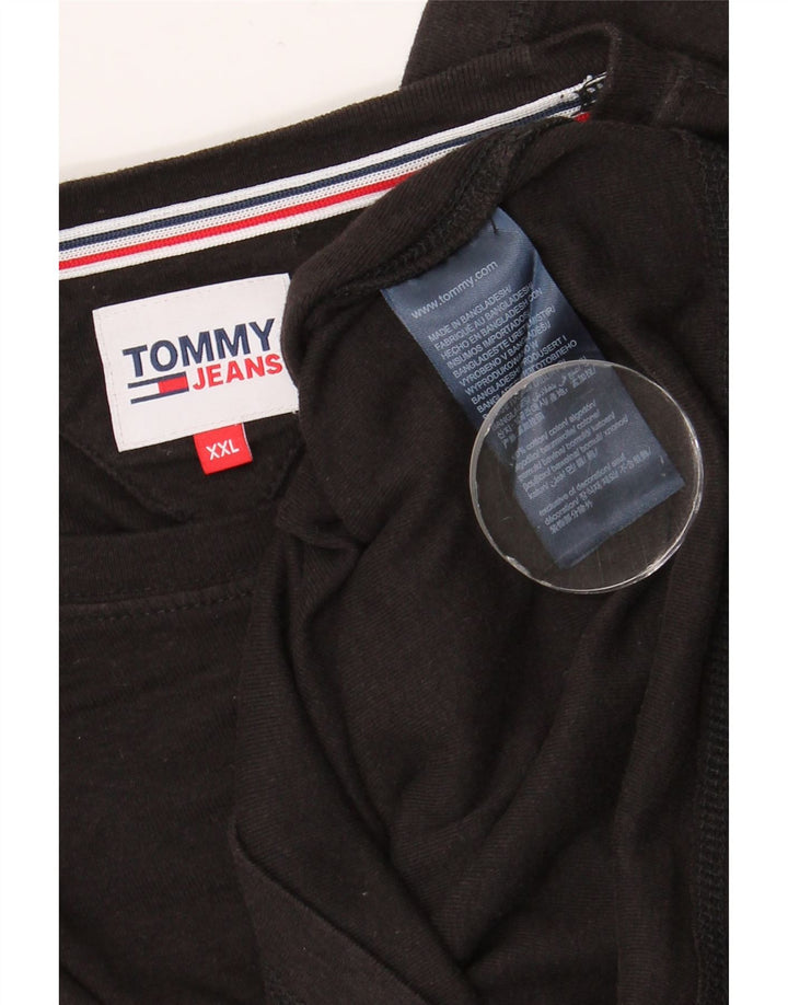TOMMY HILFIGER Herren Top Langarm 2XL Schwarz Baumwolle