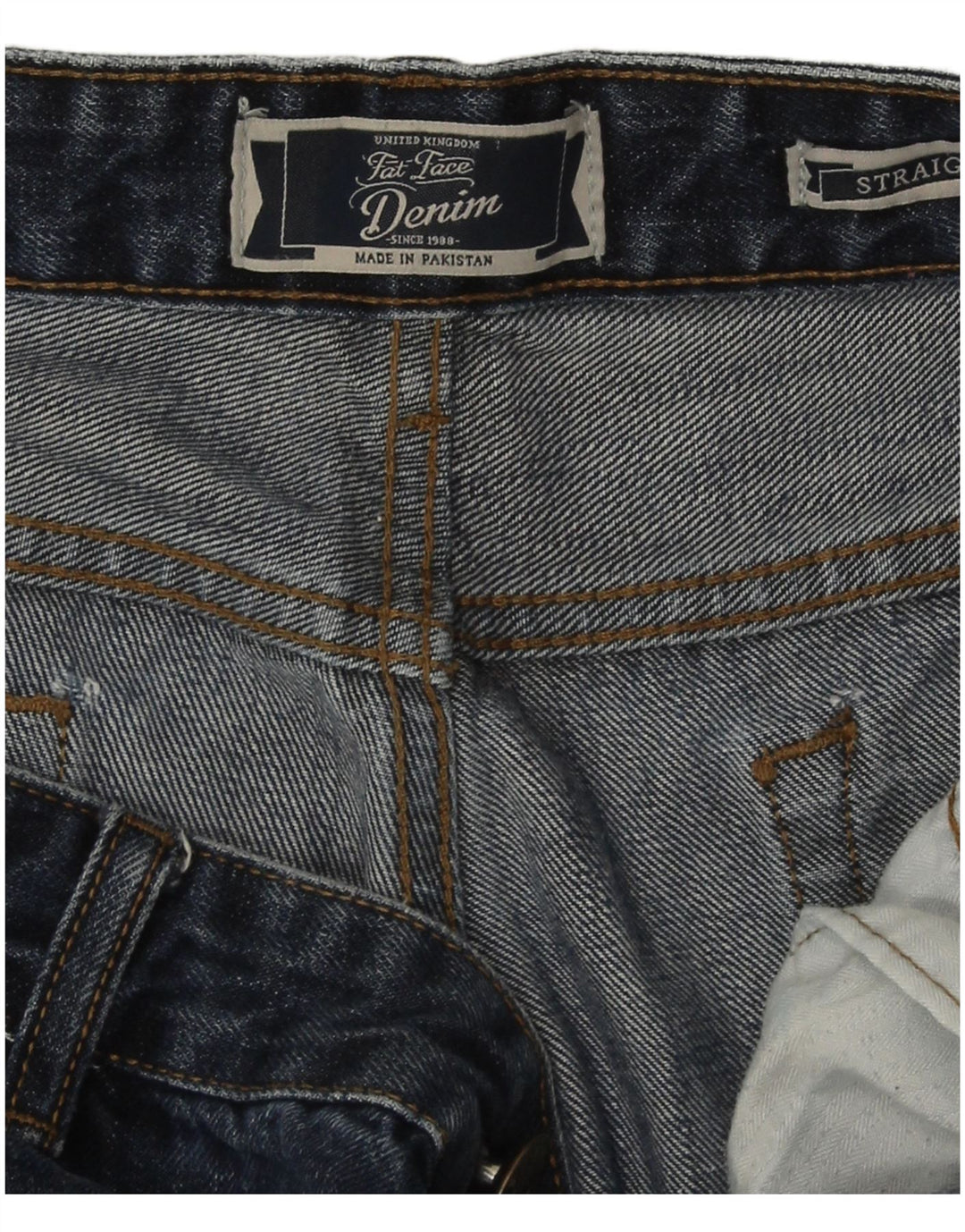 Fat Face Herren Straight Jeans 34 L30 Marineblau