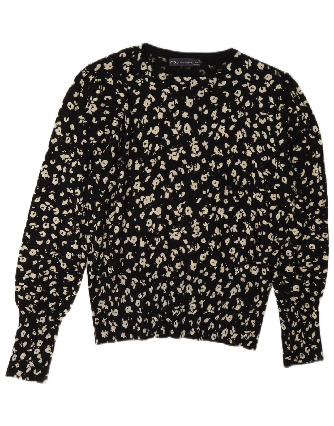 Marks & Spencer Damen-Pullover mit Rundhalsausschnitt, Gr. 12, mittelschwarz