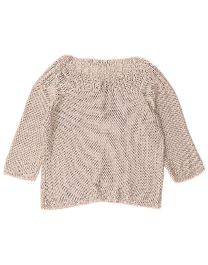ZARA Damen Strickjacke mit 3/4-Ärmeln, Gr. 12, Mittelgrau
