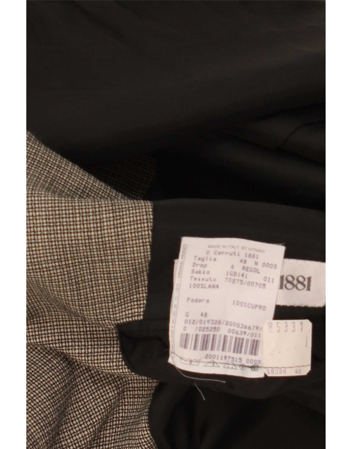 Cerruti 1881 Herren-Blazer mit 3 Knöpfen, IT 48, mittelgrau karierte Wolle