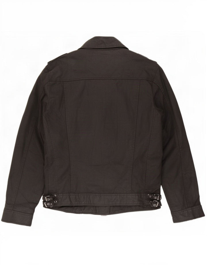 CLOCK HOUSE Herren Bikerjacke UK 42 XL Schwarz Baumwolle