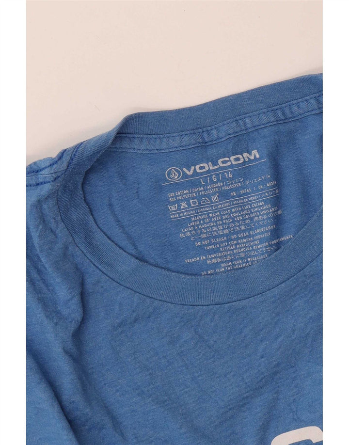 Volcom Herren-T-Shirt mit Grafik, groß, aus blauer Baumwolle