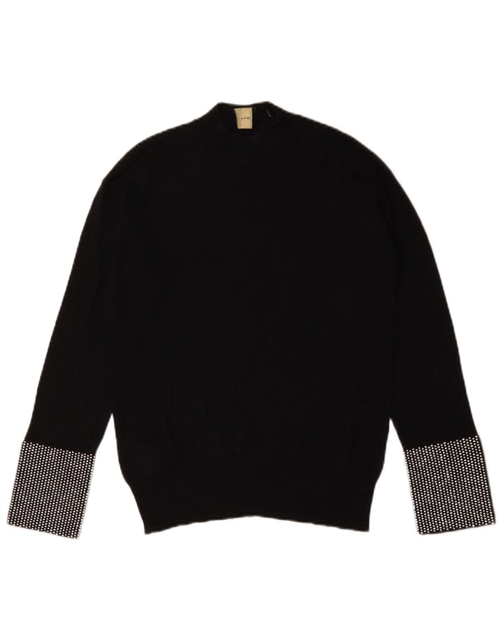 Pinko Damen-Pullover mit Rollkragen, Gr. 12, mittelschwarz, geometrisch
