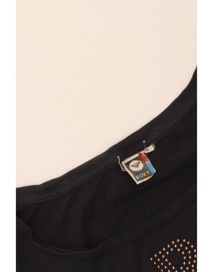 Roxy Womens Graphic T-Shirt Top UK 12 Medium Schwarz