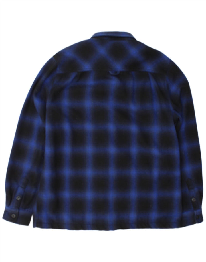 Superdry Herren Lumberjack Flanellhemd XL Marineblau kariertes Polyester