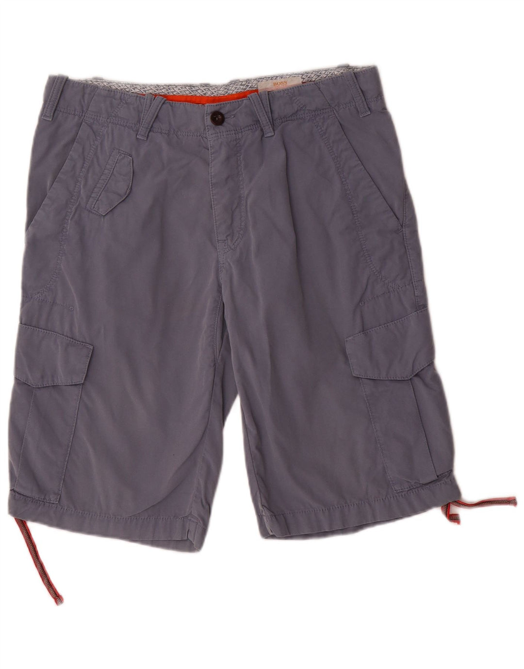 HUGO BOSS Herren Cargoshorts IT 46 Small W30 Blaue Baumwolle