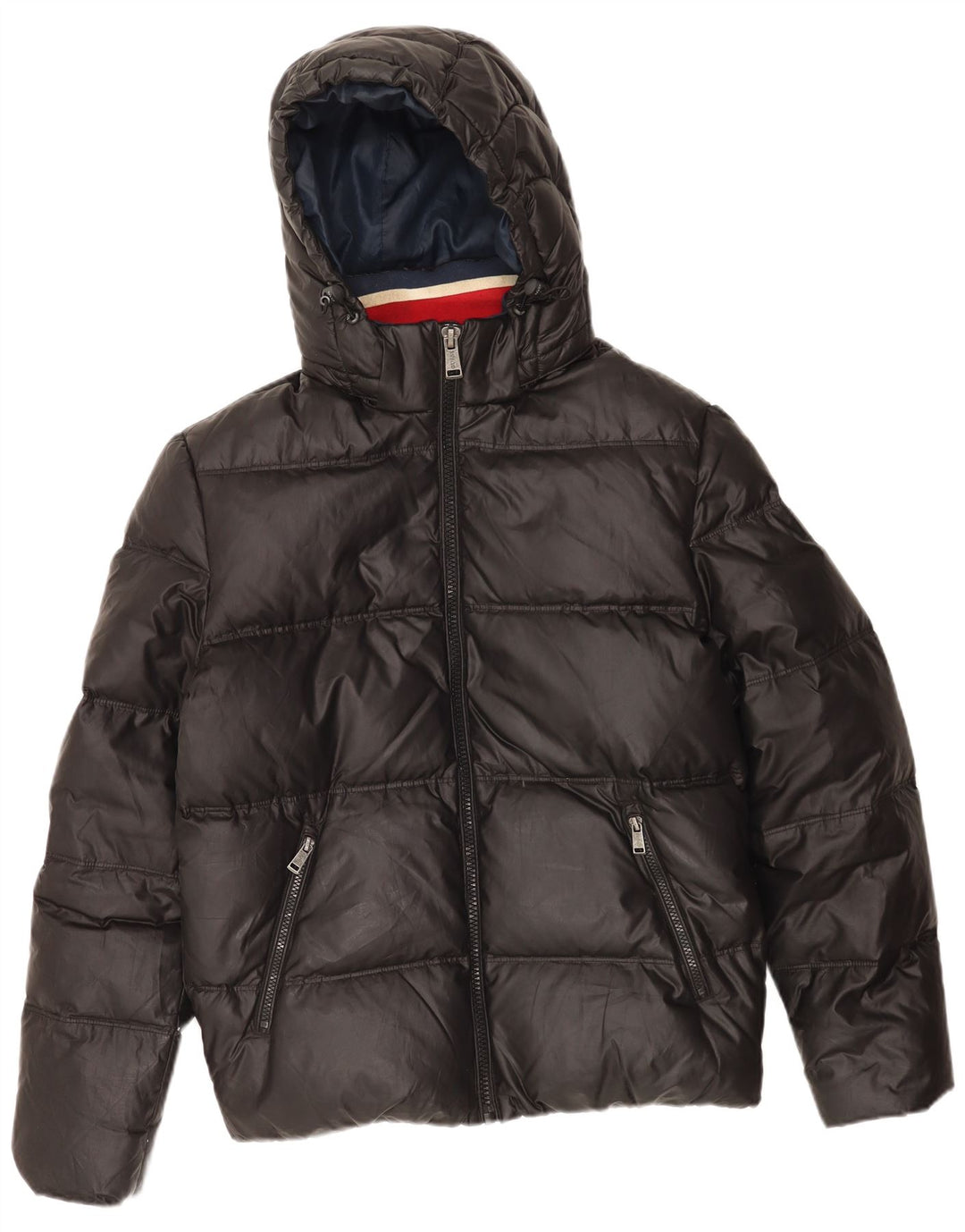 Guess wattierte Herrenjacke mit Kapuze, UK 38, Mittelschwarz, Polyester