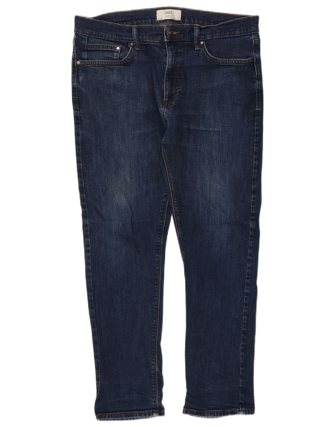 Marks & Spencer Herren Slim Jeans W34 L29 Blaue Baumwolle