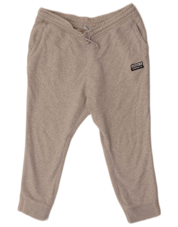 Adidas Damen Capri-Trainingshose, Jogginghose, UK 14, Größe L, grau, Baumwolle