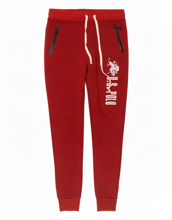 U.S. Polo Assn. Damen-Trainingshose mit Grafik, Jogginghose, UK 12, Mittelrot