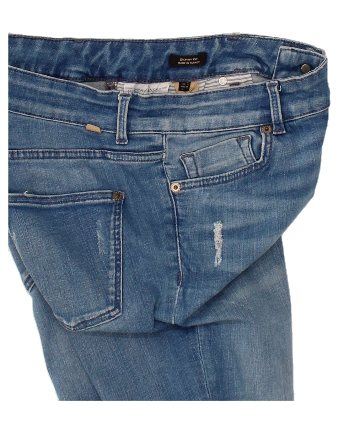 MASSIMO DUTTI Womens Distressed Skinny Jeans US 6 Small W30 L30 Blue Vintage Massimo Dutti and Second-Hand Massimo Dutti from Messina Hembry 
