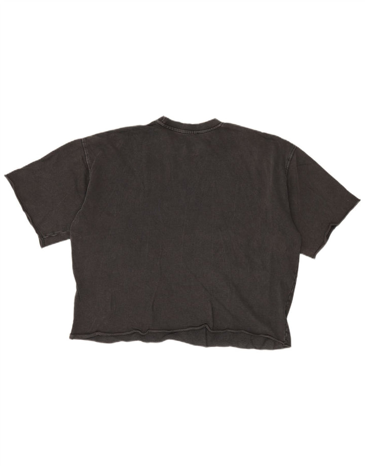 Übergroßes T-Shirt-Oberteil von Zara für Damen, UK 10, Größe S, graue Baumwolle