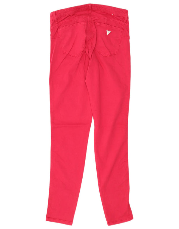 Guess Damen Curve X Skinny Jeans W30 L30 Rosa Baumwolle